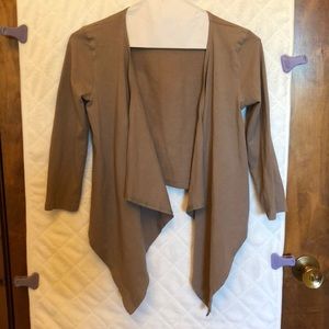ALLOY Tan/Light Brown Cotton/Spandex Cardigan